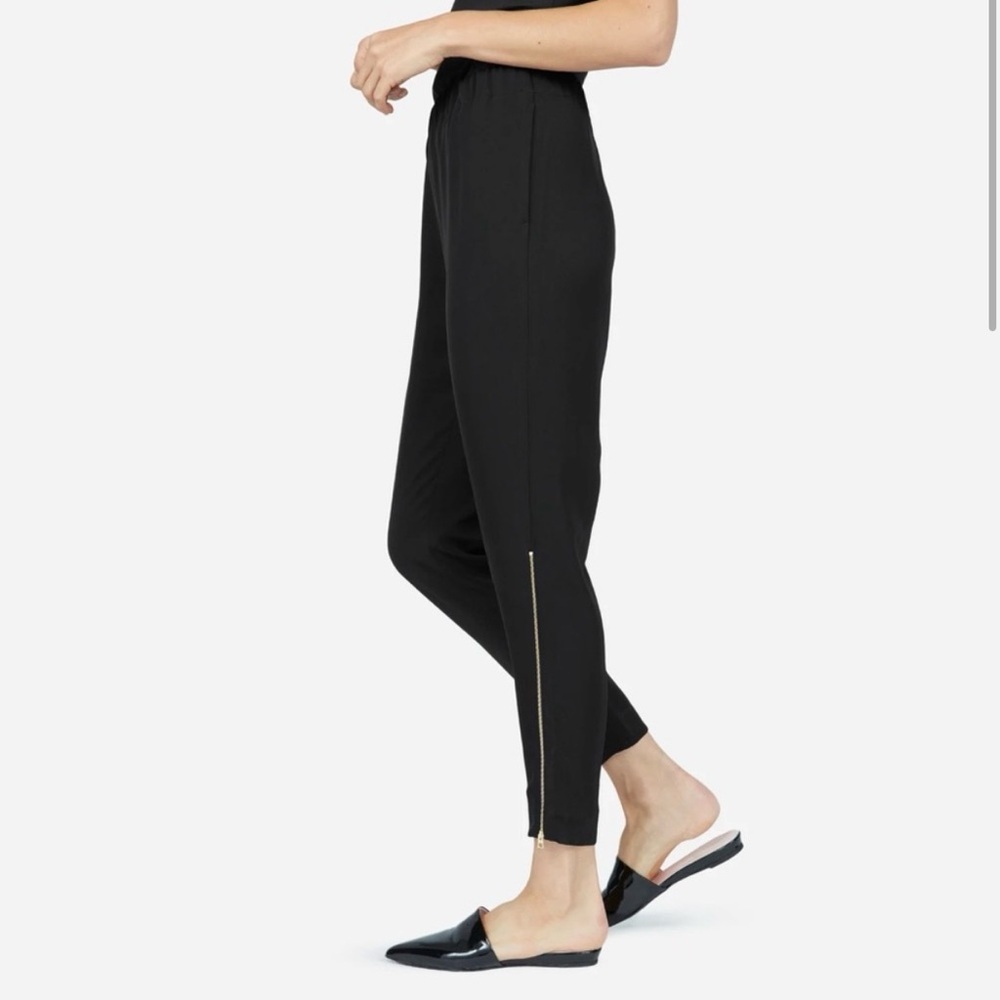 Everlane The E2 Japanese GoWeave Pull On Pants Black Size 2 Gold Zipper